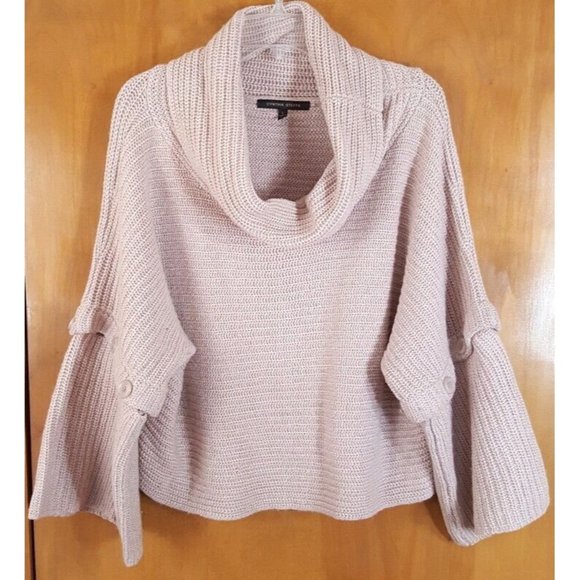 Cynthia Steffe Sweaters - CYNTHIA STEFFE Sweater Womens Nude Large Wool Wide Sleeve Cowl Neck Chunky Knit